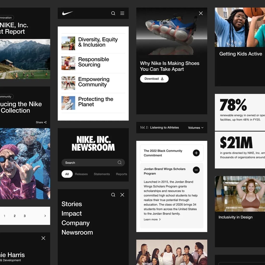 Corporate Website Redesign for Nike