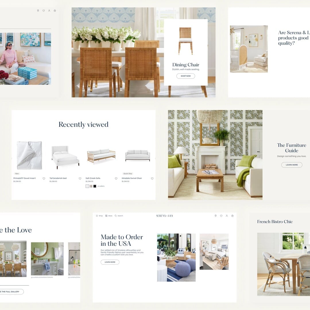 Ecommerce Website Redesign for Serena & Lily