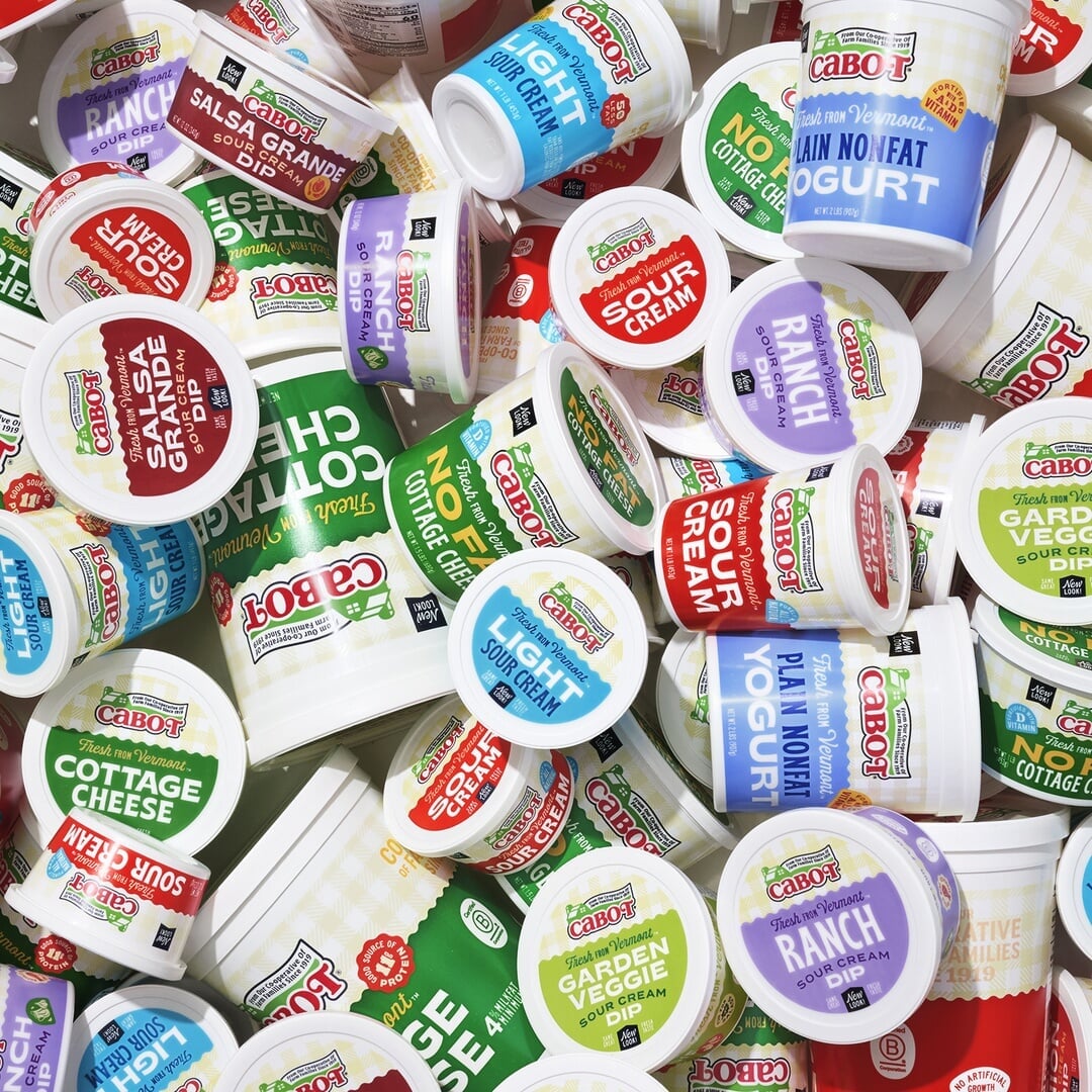 Packaging Design for Cabot Creamery Cultured Dairy Line
