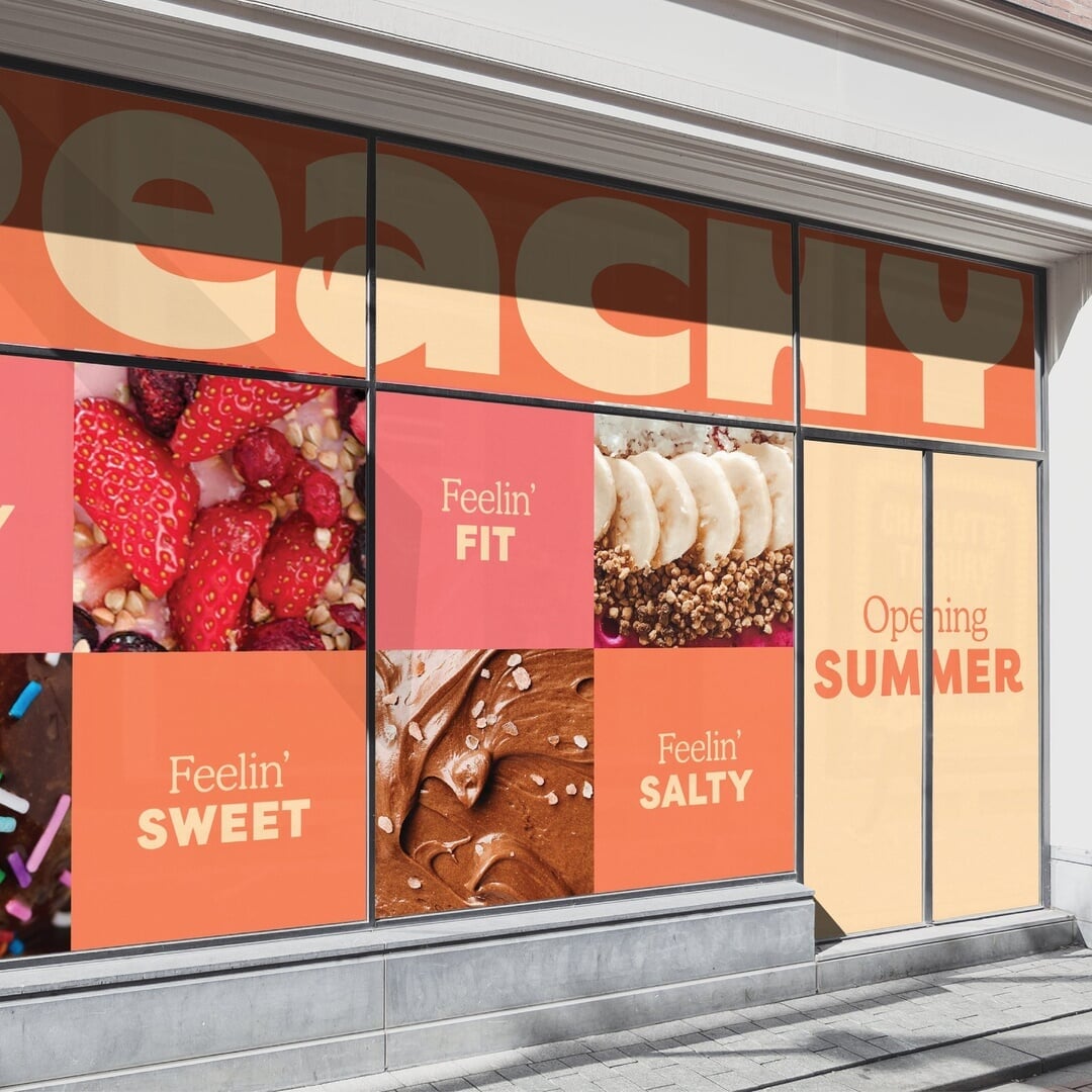 Brand Identity and Packaging for Peachy Smoothie and Ice Cream Shop