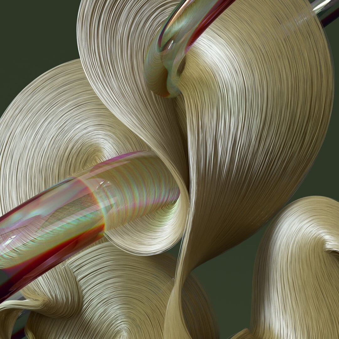 Experimental 3D Motion Series Exploring Hair Forms