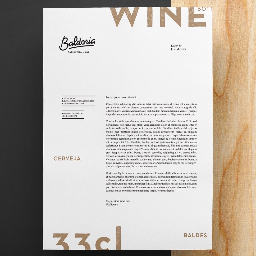 Brand Identity for Baldoria Bar and Wine Cellar
