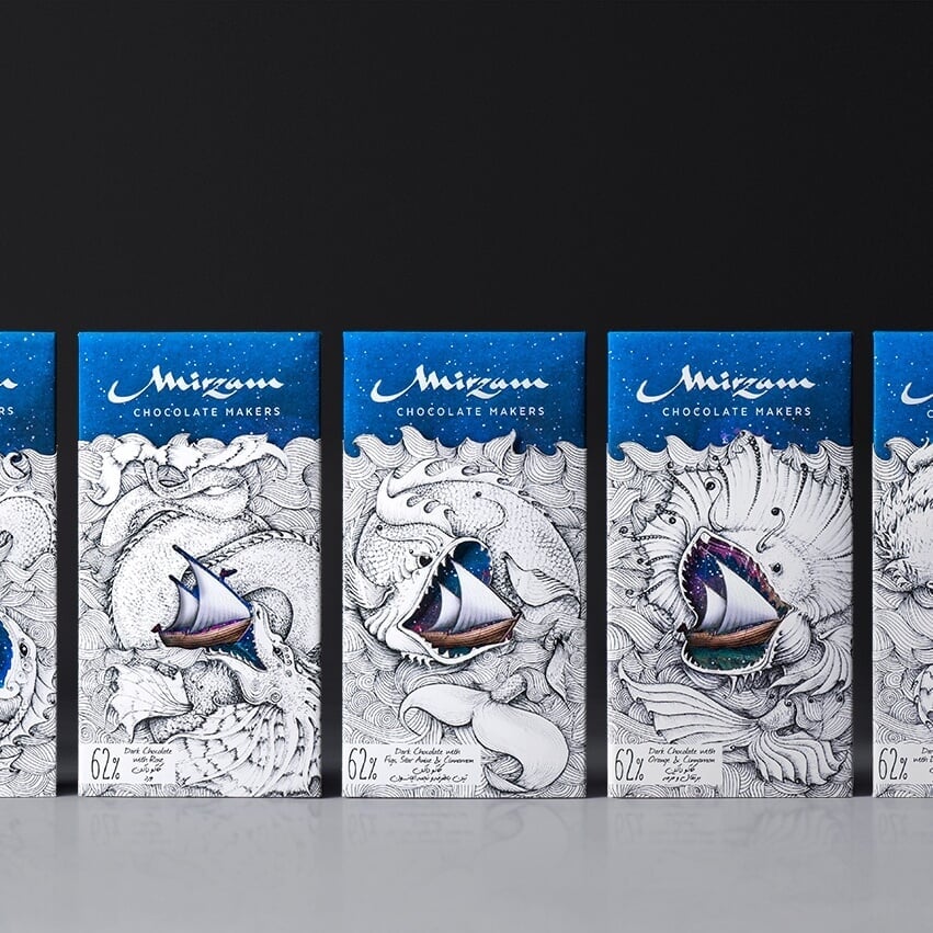 Packaging Design for Mirzam Chocolate Monsters Collection