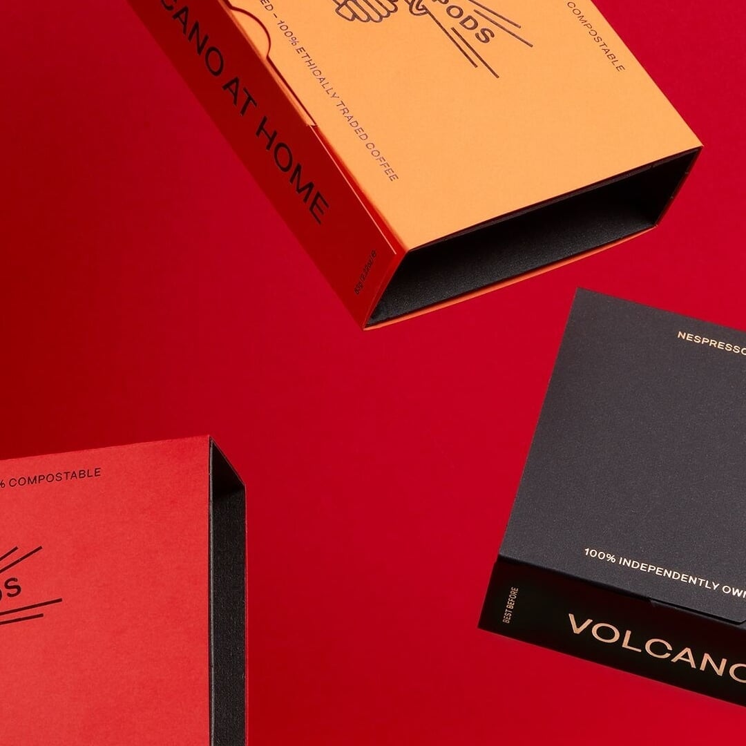 Packaging for Volcano at Home Coffee Pods