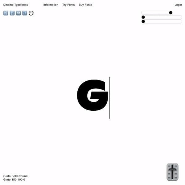 Interactive Typeface Specimen for GintoGX