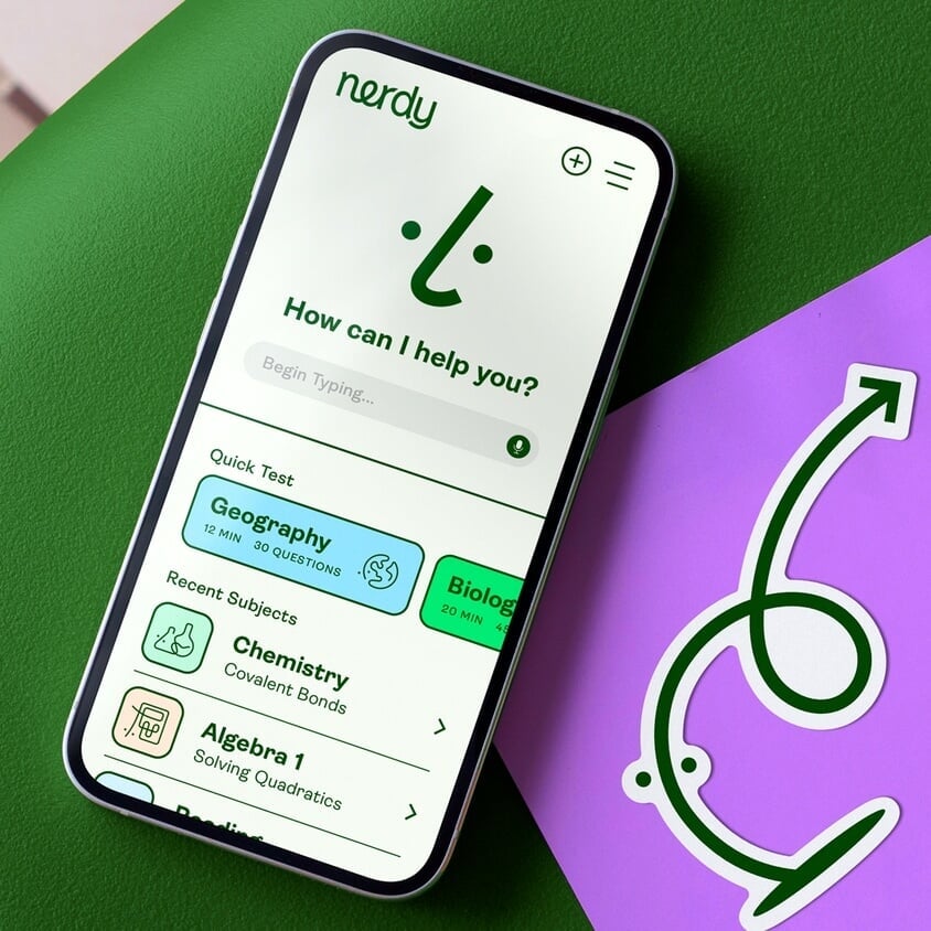 Brand Identity for Nerdy AI Learning App