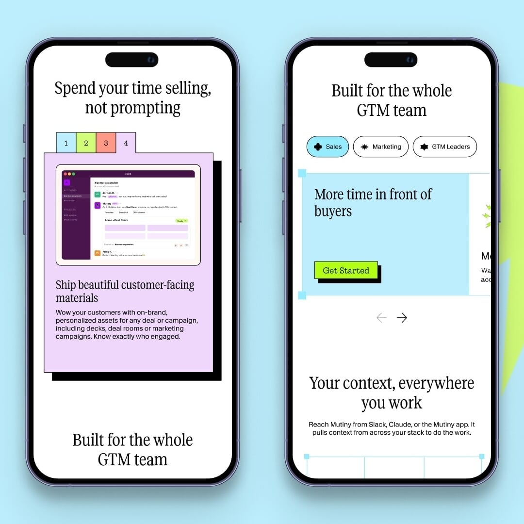 Website Design for Mutiny's AI GTM Platform