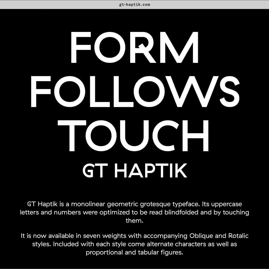 Typeface Design for Tactile Reading