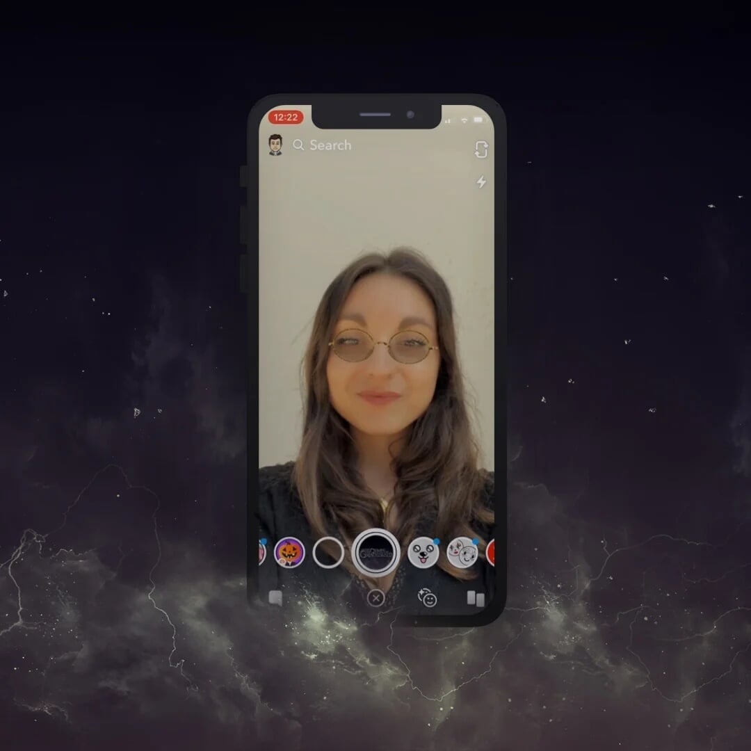A Snapchat face lens for a telecommunications company