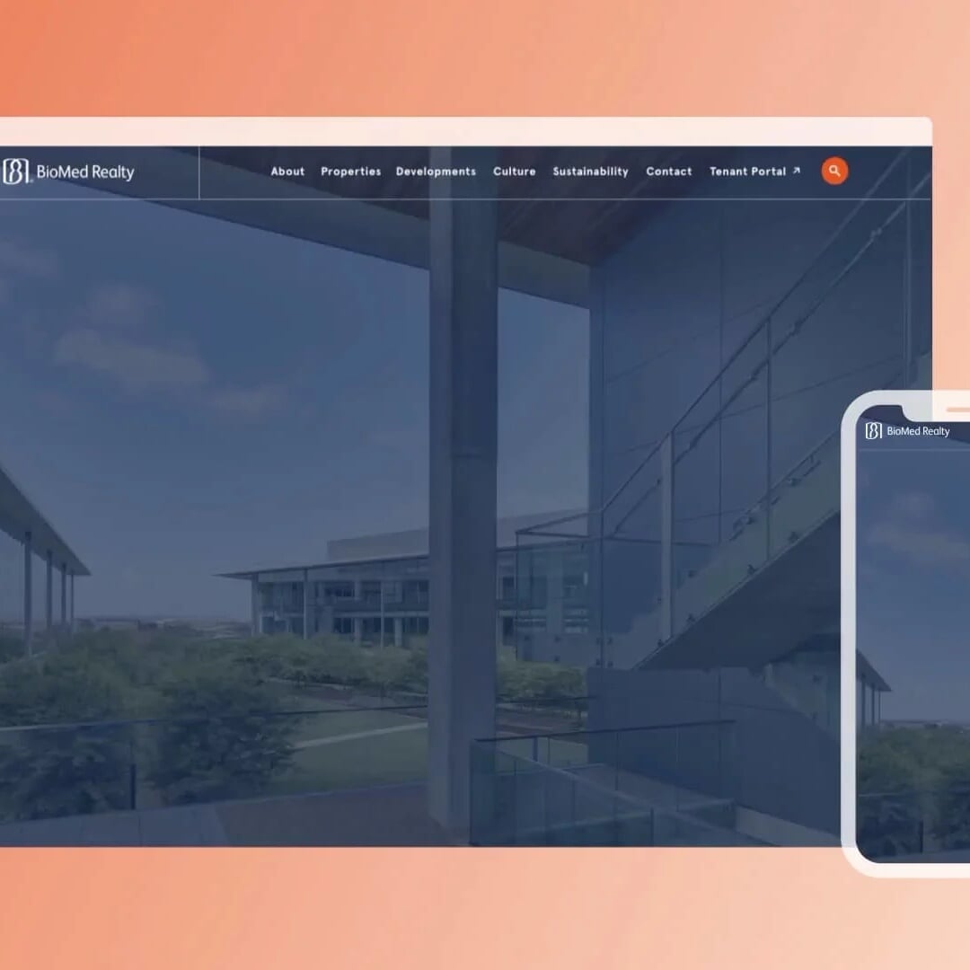 Website redesign for a life sciences real estate company