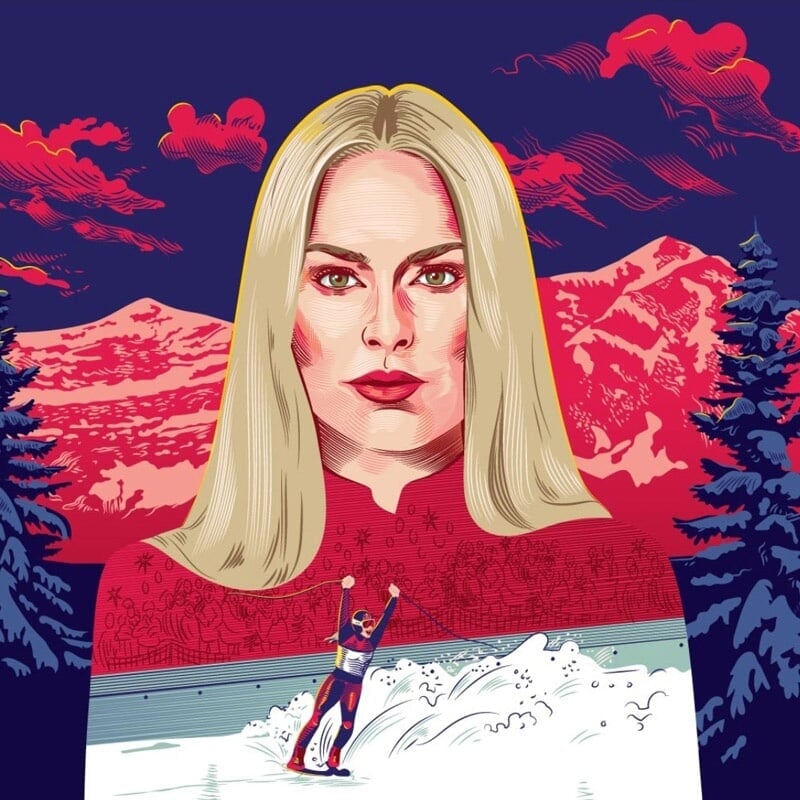 Editorial Design for Red Bull Zine Celebrating Lindsey Vonn
