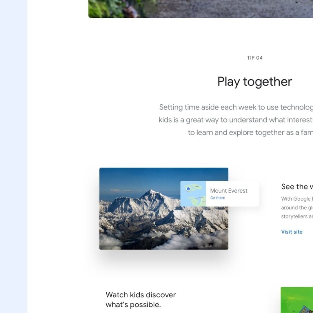 Digital Wellbeing Website for Google