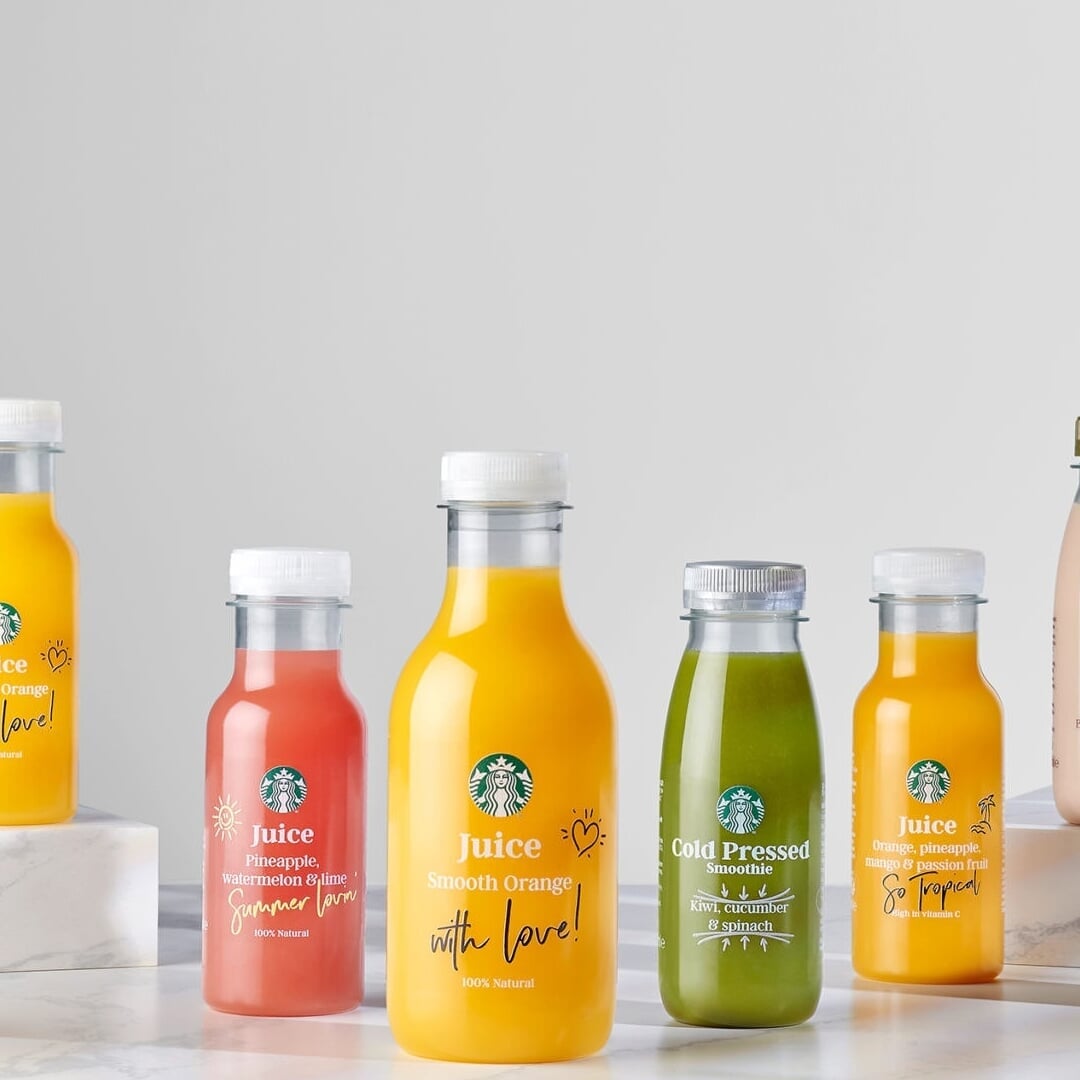 Packaging for Starbucks Juice Range
