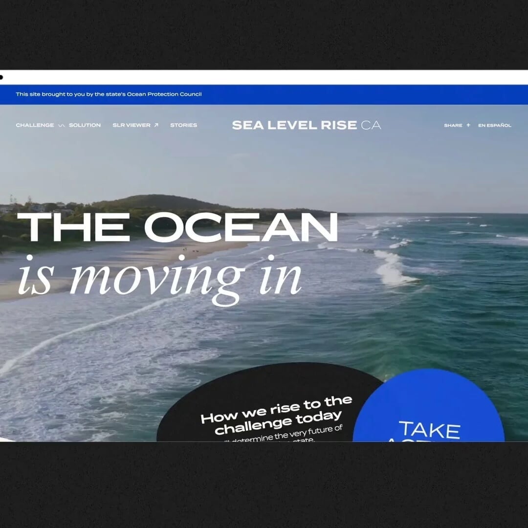 Interactive Website for State of California Sea Level Rise Campaign