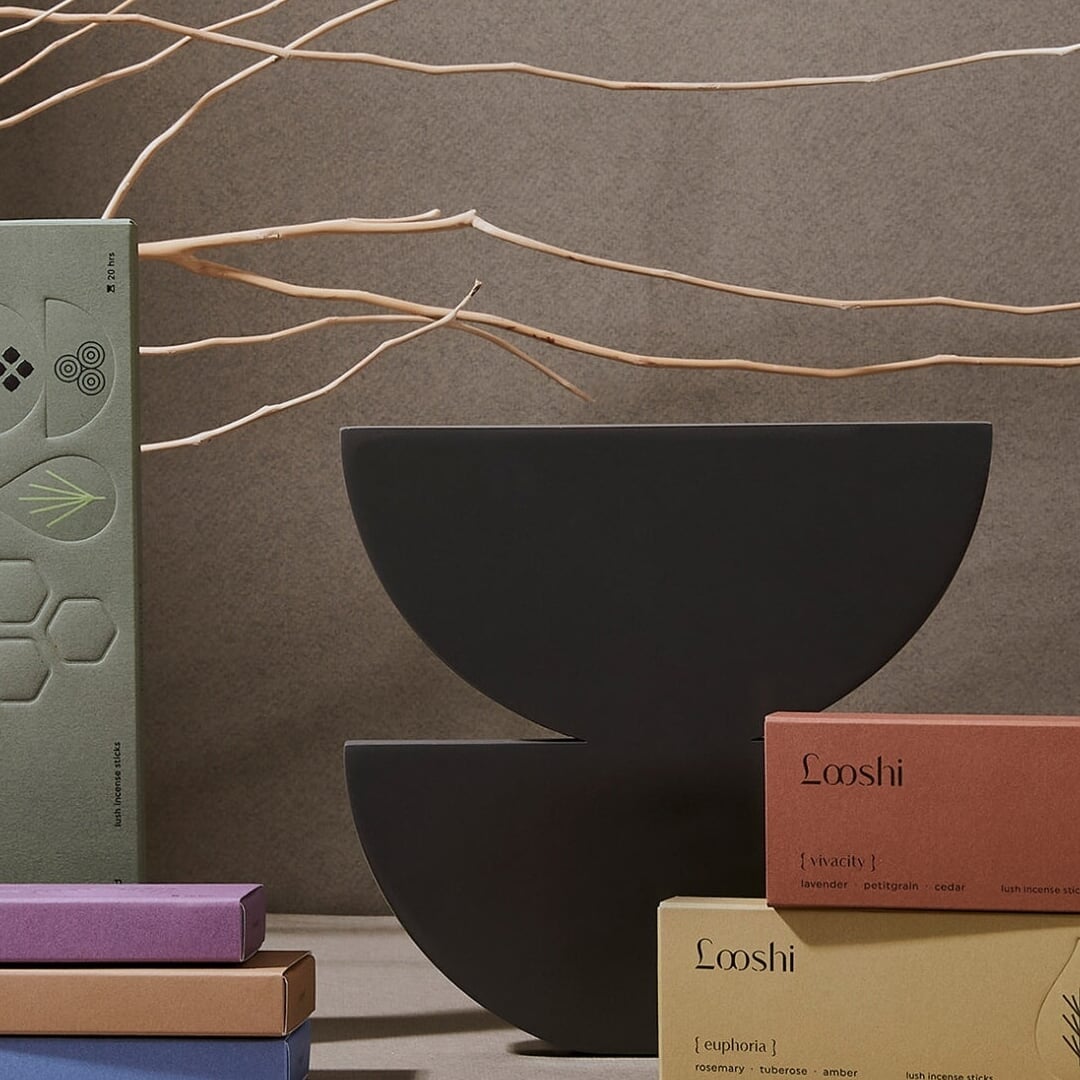 Brand identity and packaging for an ecoluxe incense company 