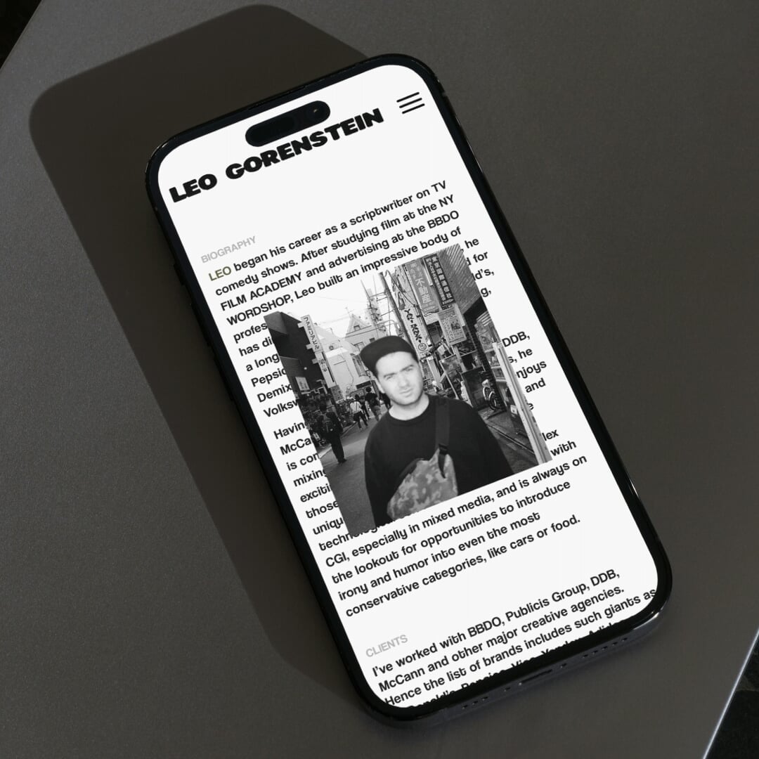 Portfolio Website and Identity for a Film Director