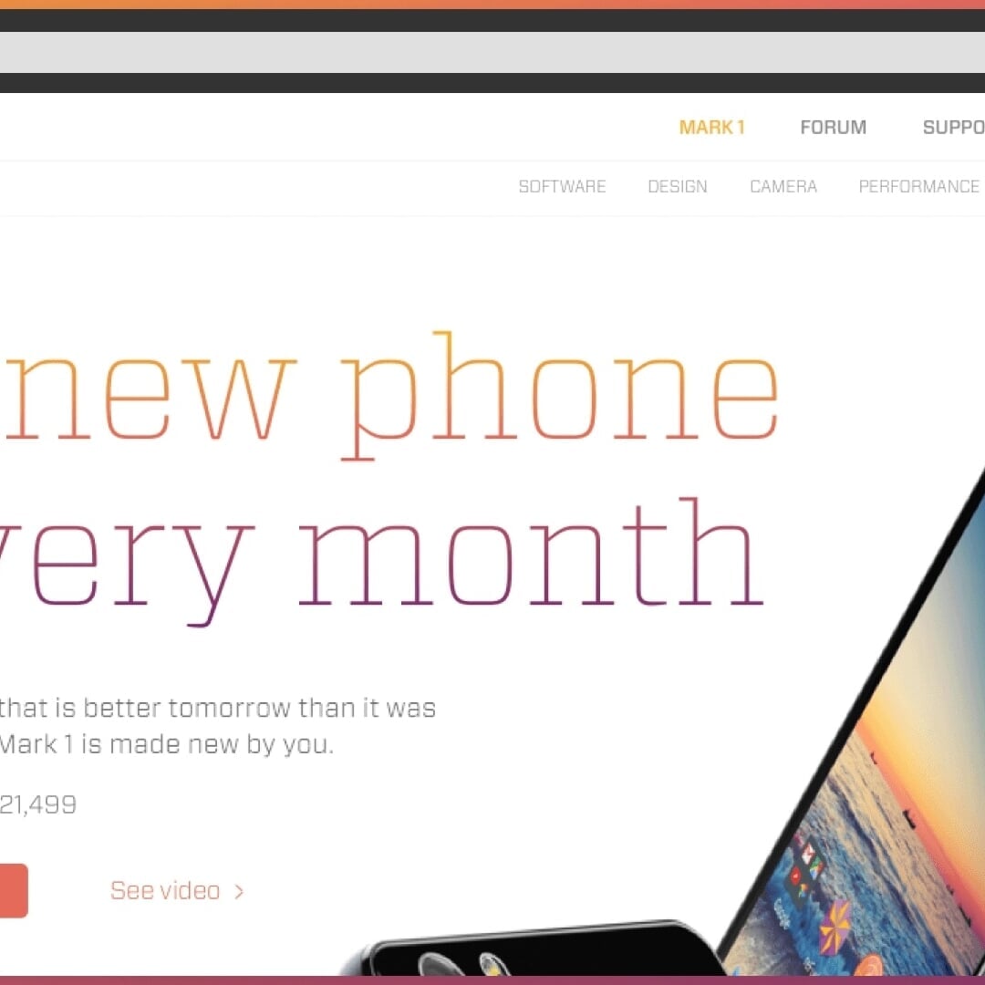 Website Design for Creo Smartphone