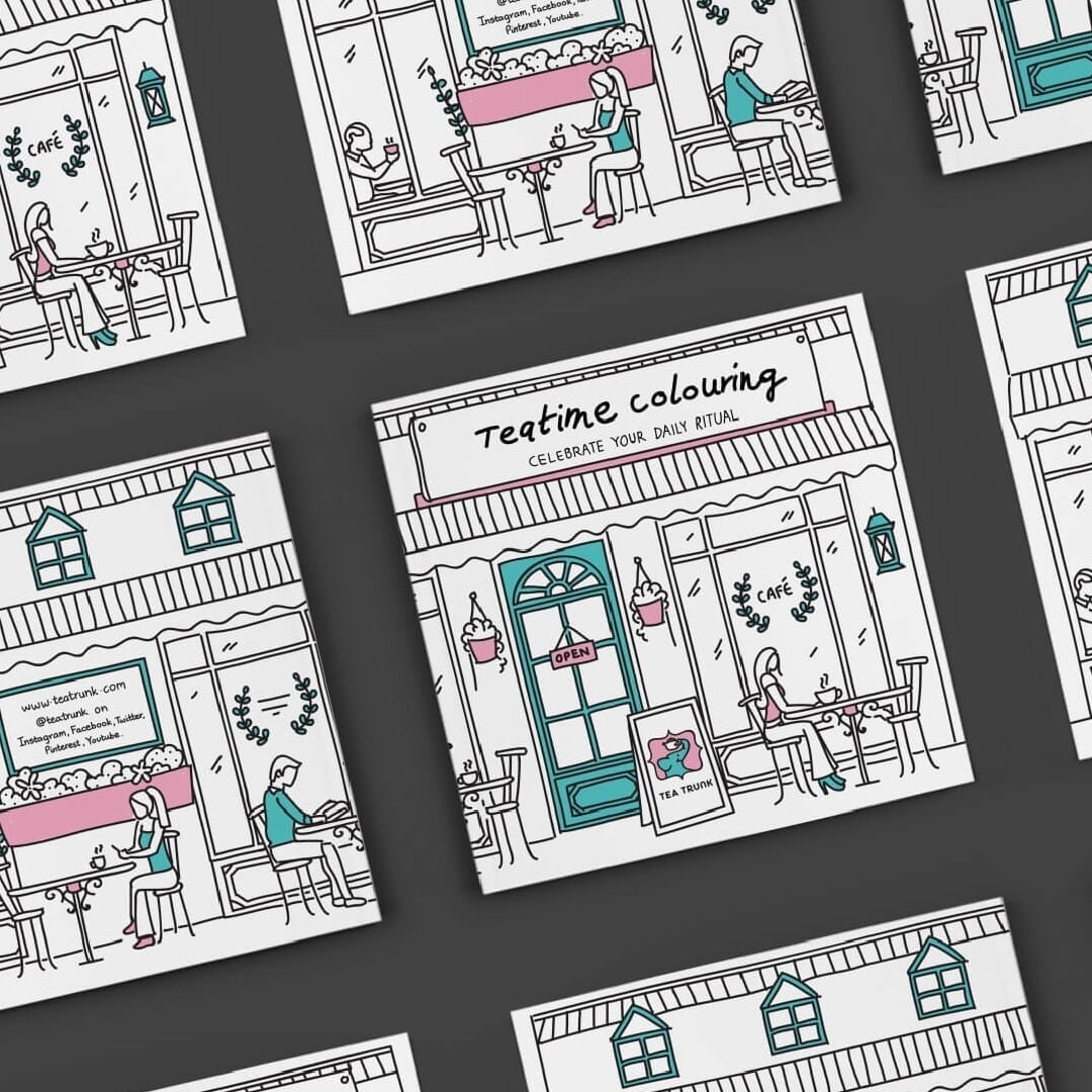 Illustrated Coloring Book for Tea Trunk