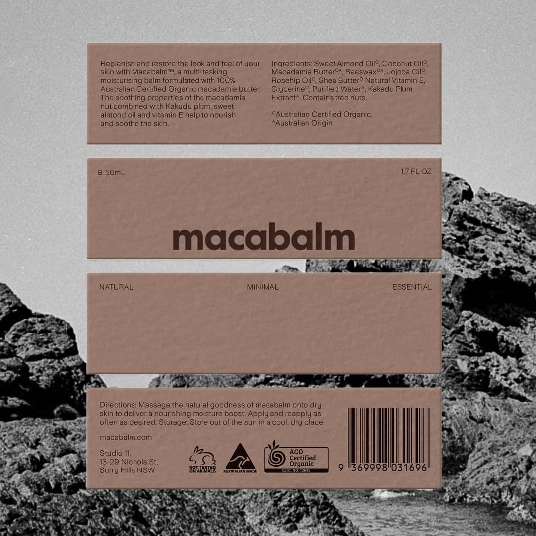 Brand Identity and Packaging for Macabalm Skincare