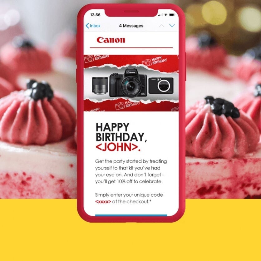 Birthday Email Campaign for Canon