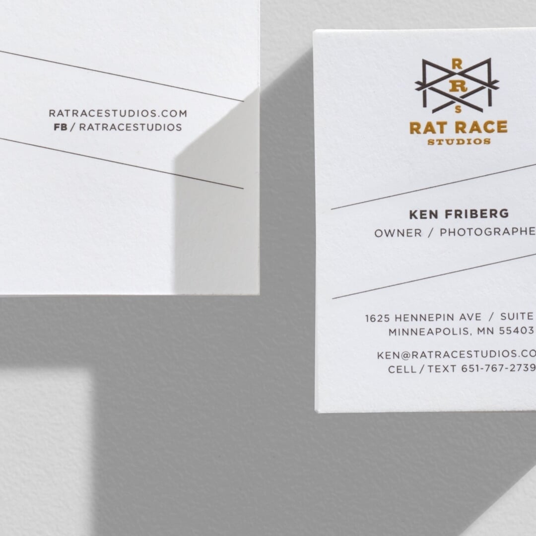 Engraved Business Cards for Rat Race Studios