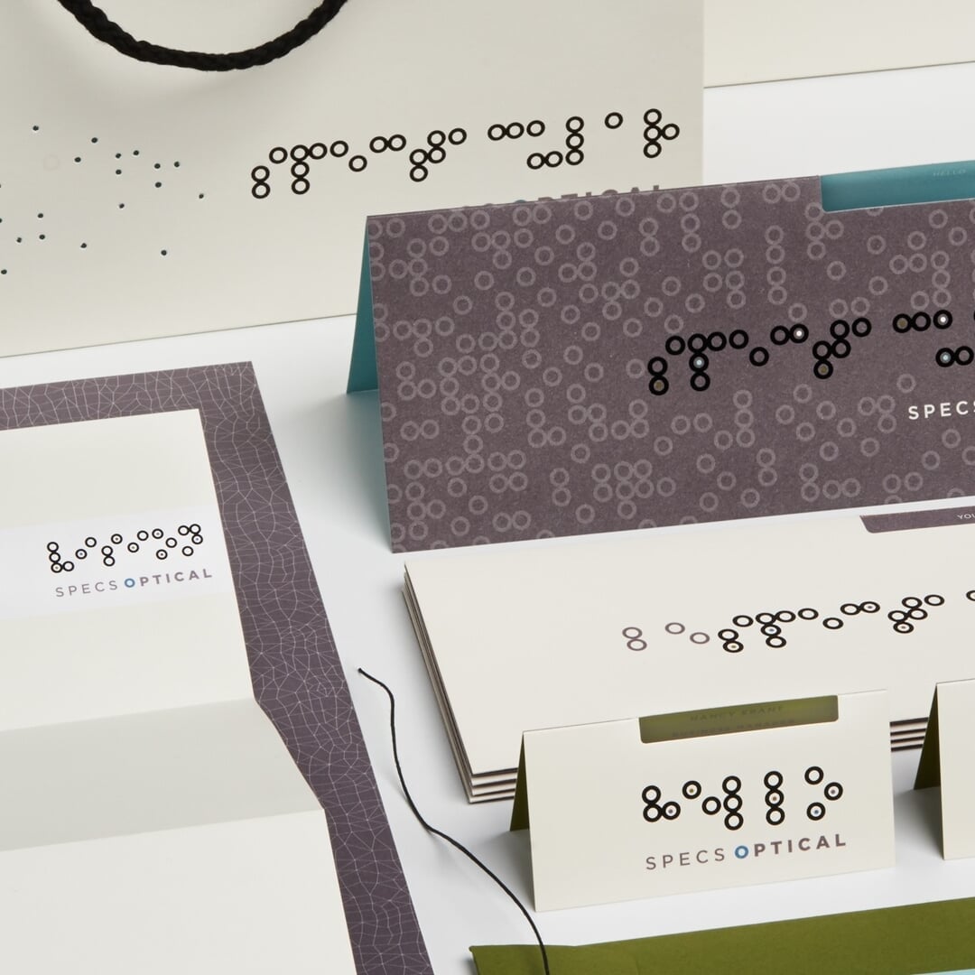 Signage and Packaging Design for Specs Optical