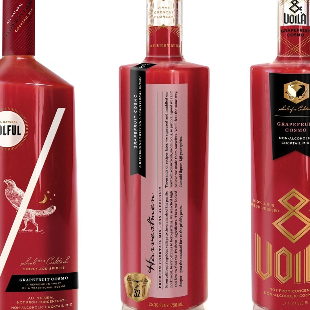 Packaging and Naming for a Premium Cocktail Mixer Collection