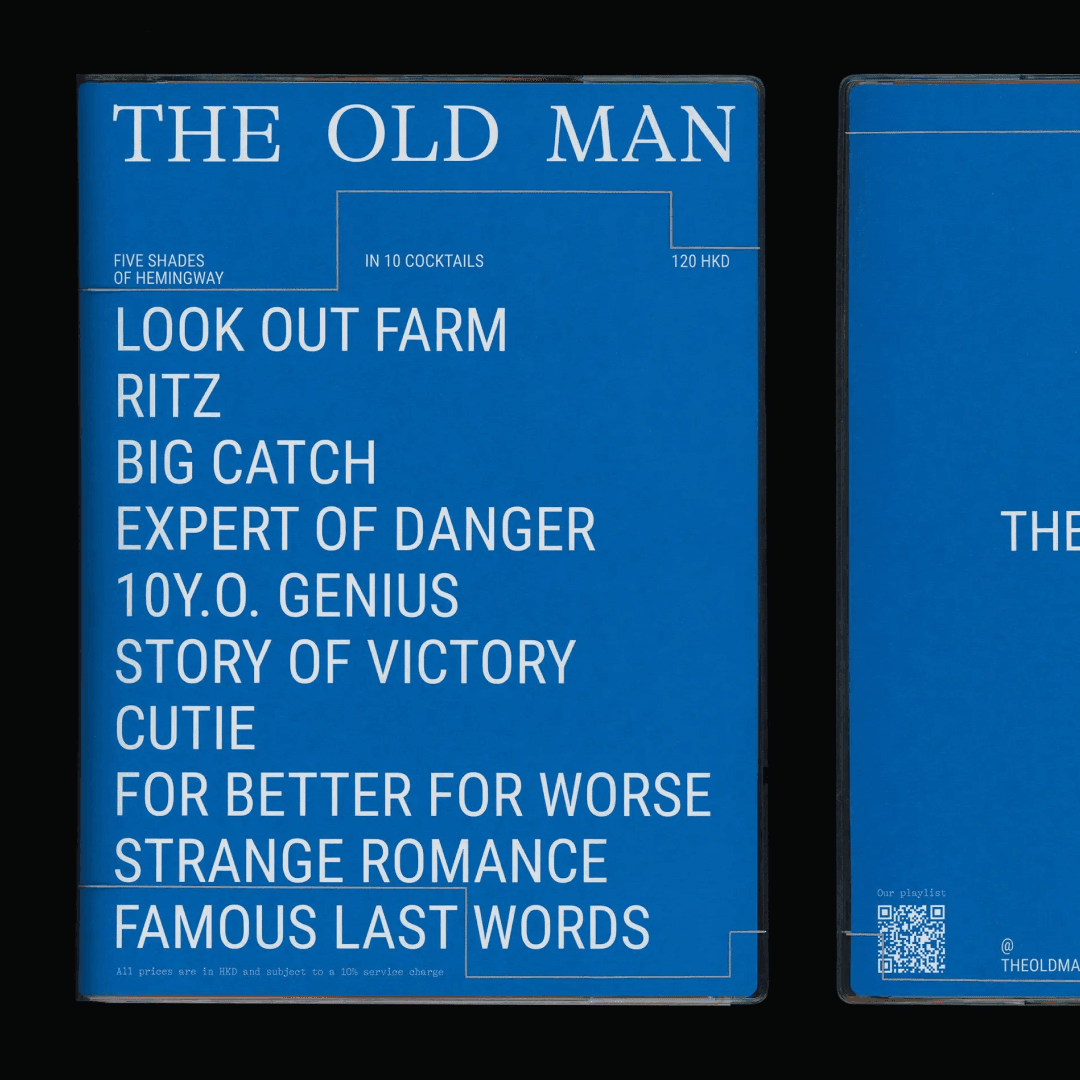 Art Magazine Menu Design for the Old Man Bar