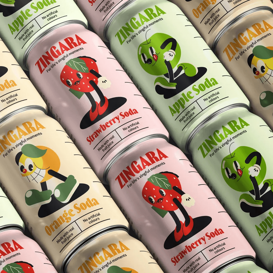 Brand and Packaging Design for Zingara Soda