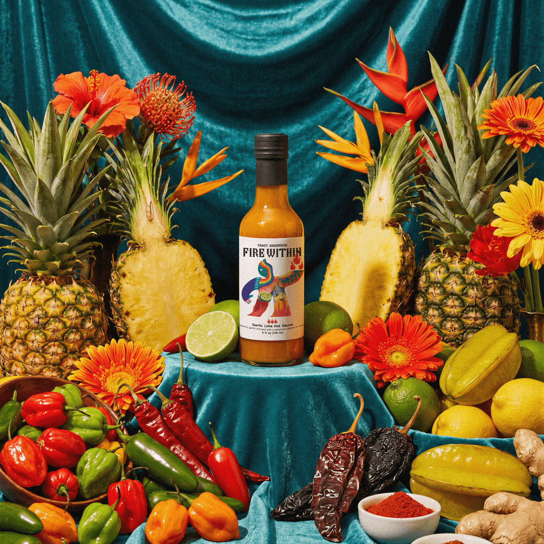 Brand and Packaging Design for Tracy Anderson’s Fire Within Hot Sauce