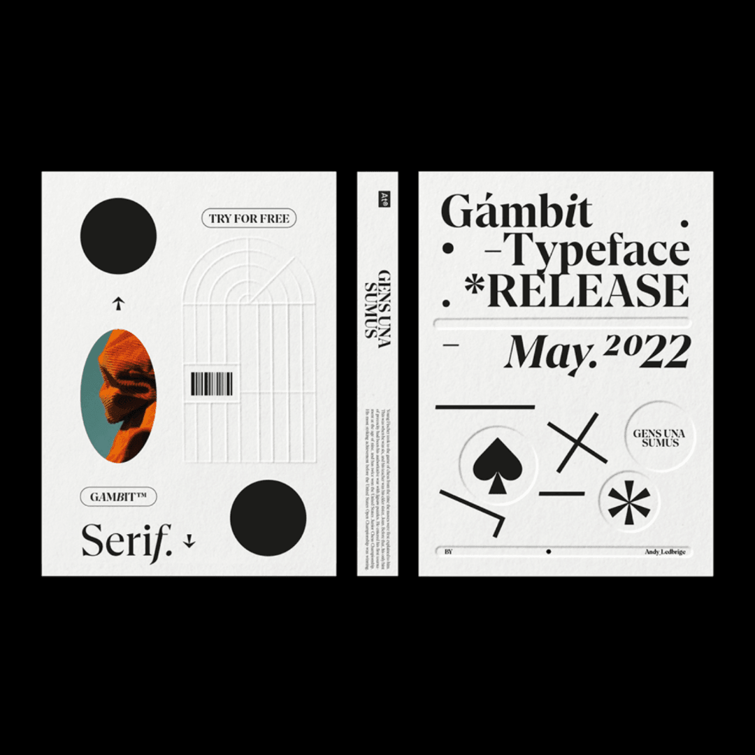Specimen Graphics for at Gambit Typeface