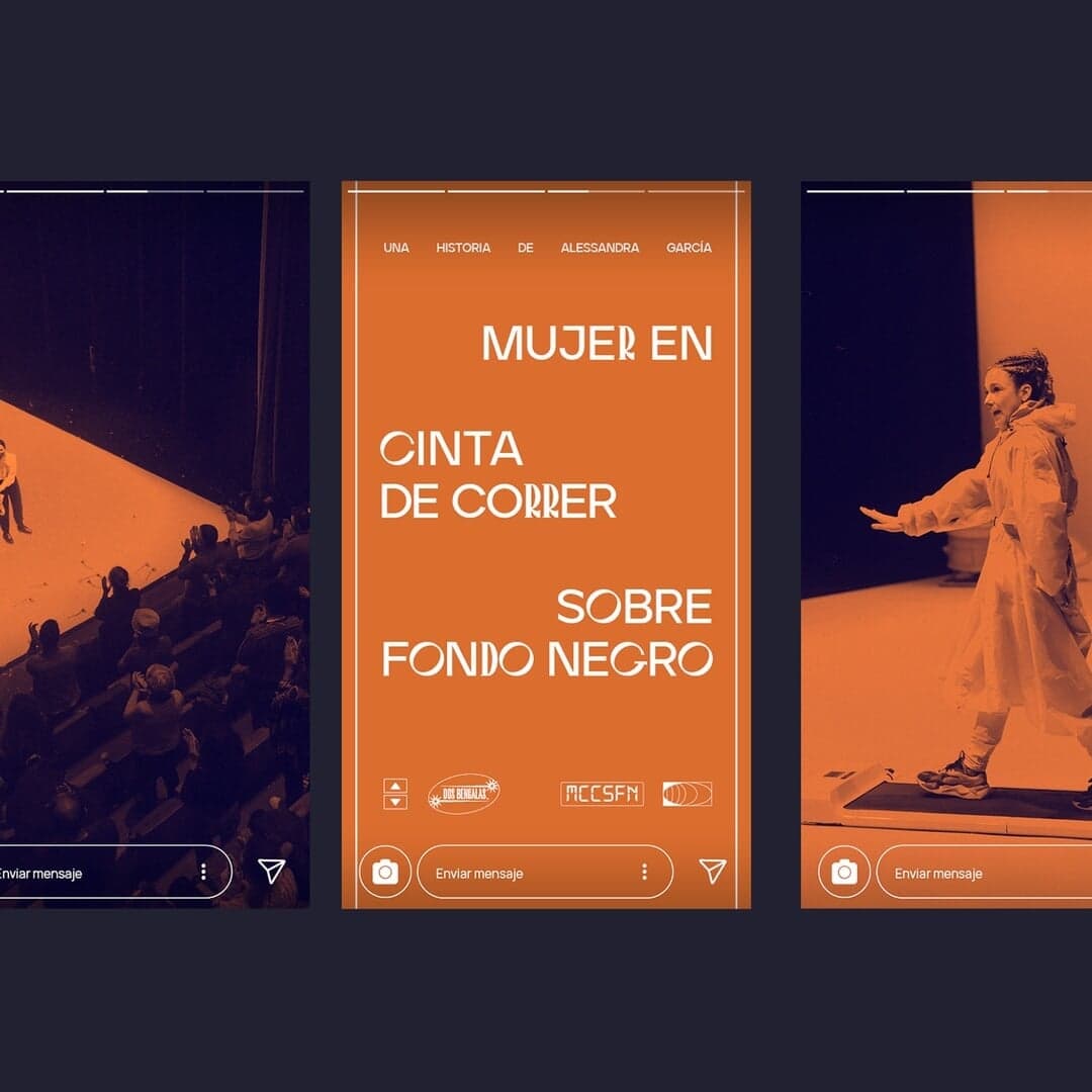 Visual Identity For Mujer En Cinta De Correr Sobre Fondo Negro