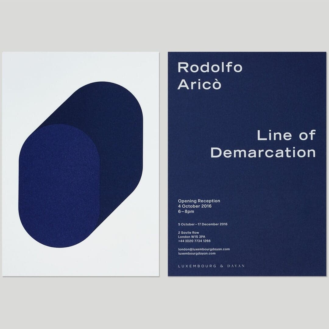 Exhibition Catalogue And Invitation Design For Rodolfo Aricò: Line Of Demarcation