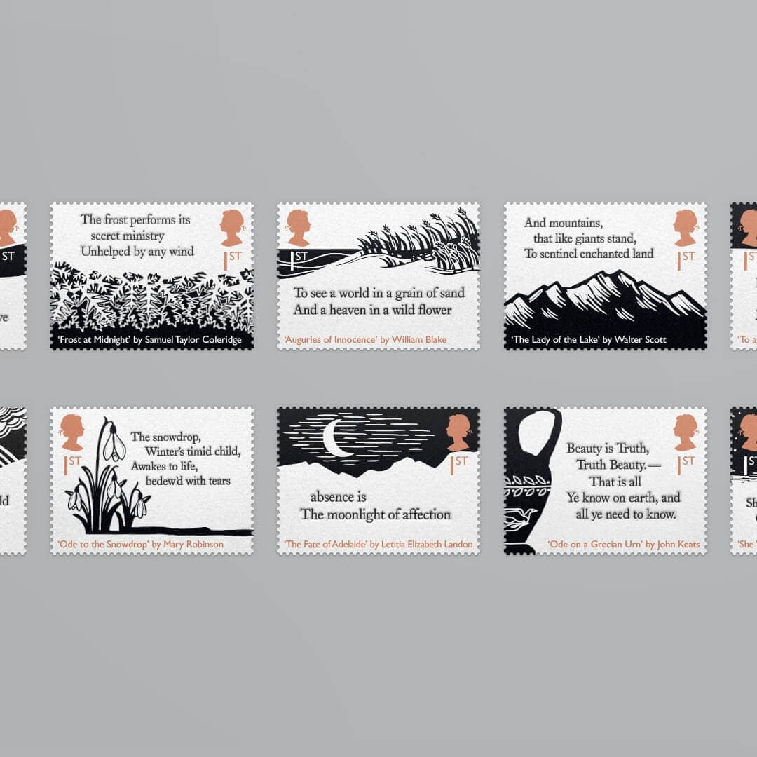 Stamp Collection Design For Royal Mail Romantic Poets Series