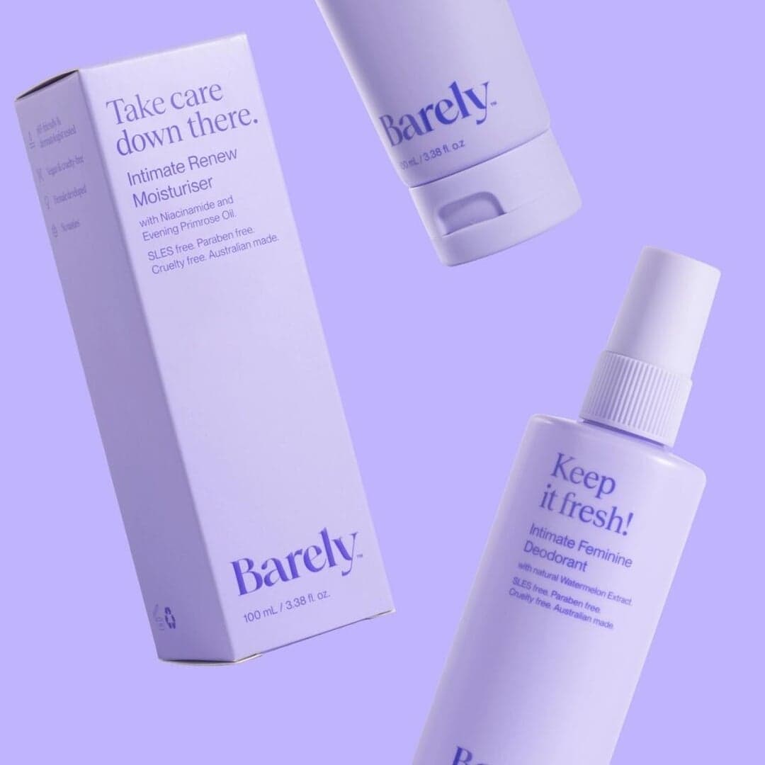 Brand Identity And Packaging For Barely Intimate Skincare
