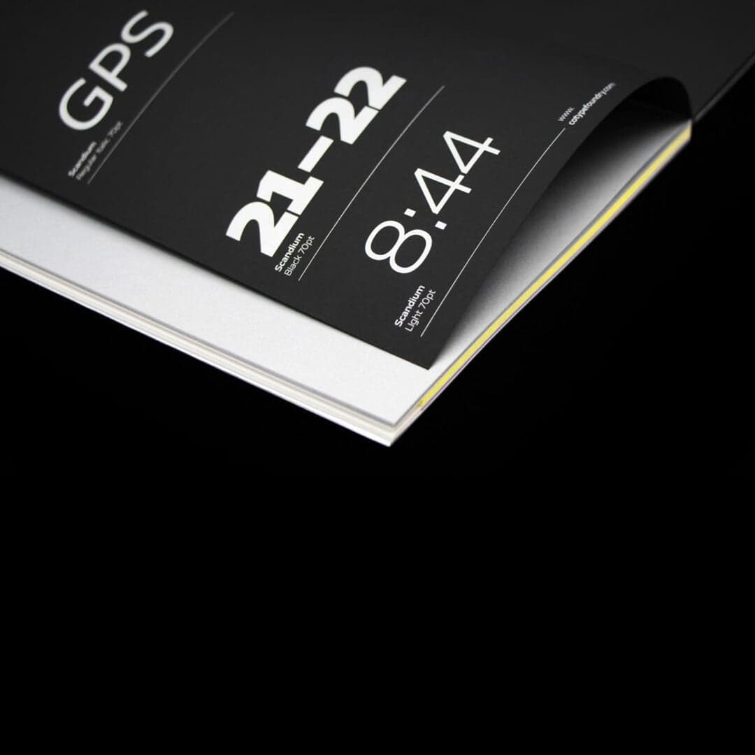 Type Specimen Book Design For Scandium Typeface