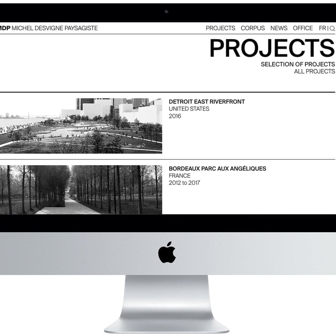 Website Design For Michel Desvigne Paysagiste